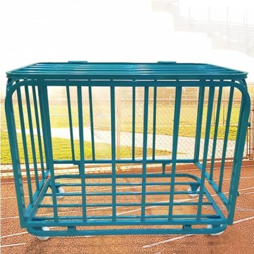 Large Capacity Sports Ball Storage Cart with Wheels, Metal Rack for Football, Basketball, Soccer, Volleyball, Ideal for Schools & Kindergartens, 90x70x70cm