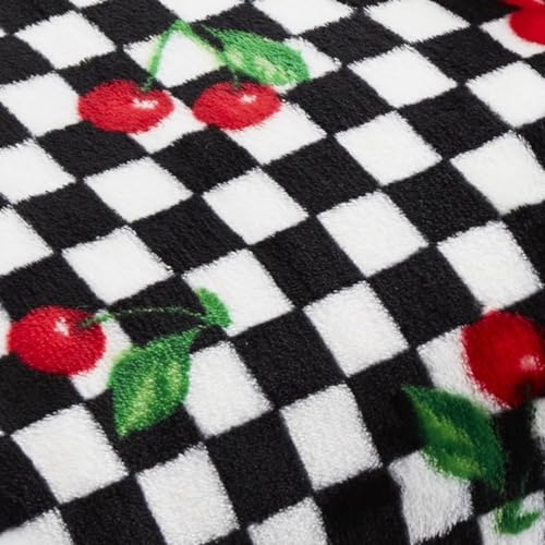 Image of Betsey Johnson - Oversized Throw Blanket 50x70, Ultra-Soft Plush Bedding for Couch or Bed, Cozy & Lightweight, Soft Blanket with Cherry Checker Print (Red)