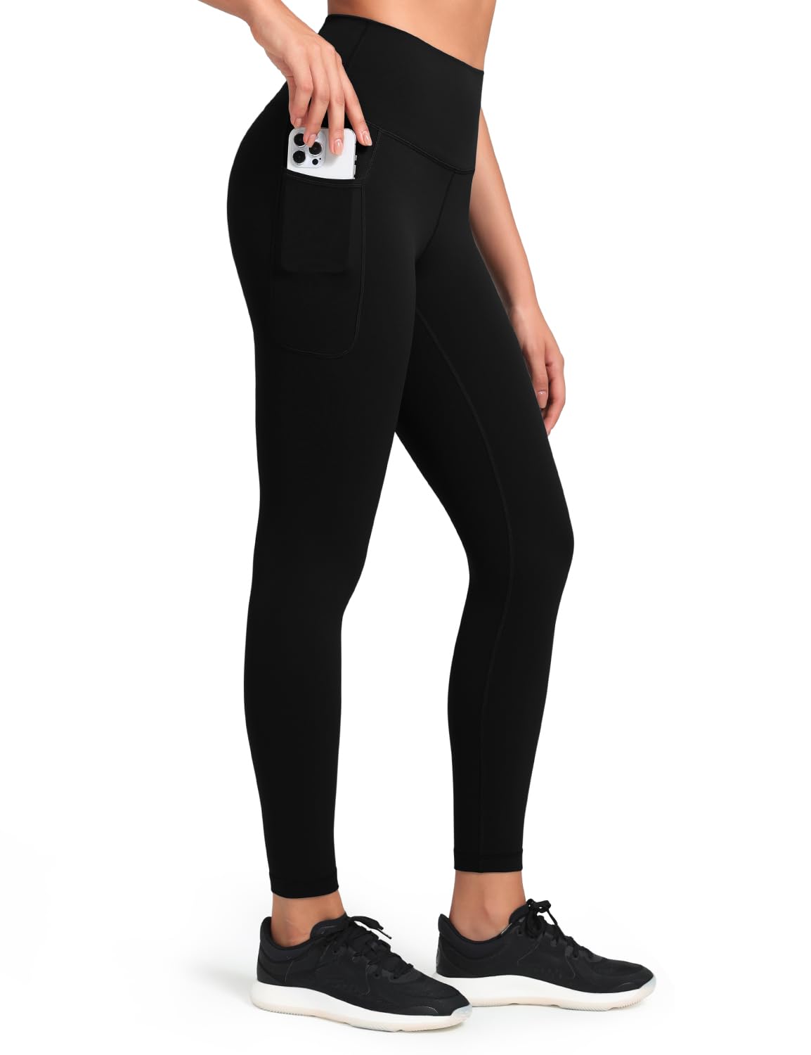 HeyNuts Workout Pro/Yoga Pro 7/8 Leggings with Side Pockets for Women, High Waisted Tummy Control Compression Pants 25''