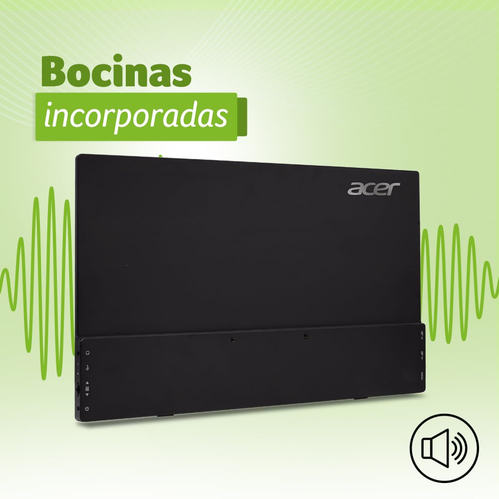 Acer Pantalla portátil | 15.6 Pulgadas FHD IPS Touch | Soporte de sincronización adaptativa (Compatible con FreeSync) | Diseño Delgado | Monitor Externo para computadora portátil PC/Mac | 2 Puertos
