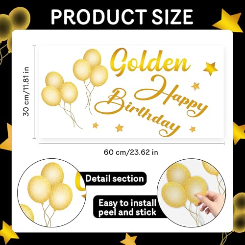 Happy Golden Birthday Decal Sign para decoración de pared miniatura 2