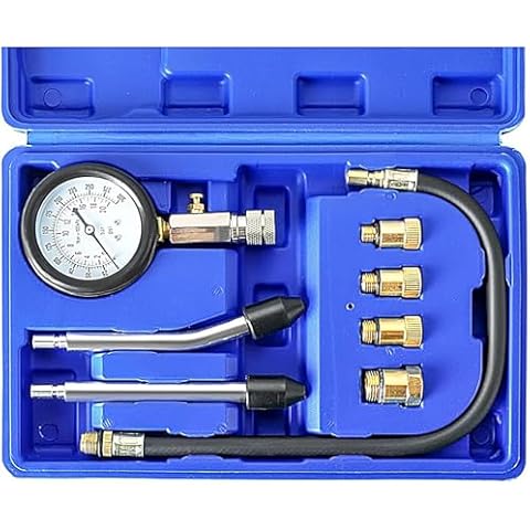 DASBET Petrol Gas Engine Cylinder Compression Tester 0-300 PSI 3" Gauge Kit Auto Tool Cover