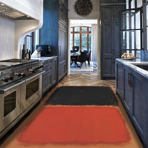 Tapis rouge et noir Mark Rothko salon lavable 150x210 cm moderne