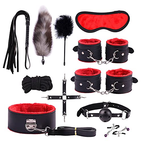 Adultos Deportes Ropa Bǒǹdâgê Kit Traje B`D`S`M Aprovechar Placer ȅróticôs Cuarto Ṣȅxô Juguetes Šêsxualȅs para Parejas Ofertas Pack - Gifts Ejercicio -Color: Red