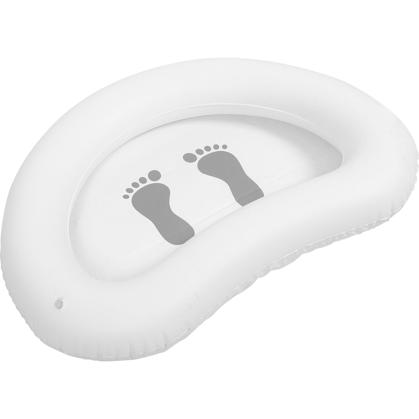 Pediluvio Gonfiabile in Pvc Bianco per Piscina, Vassoio Lavapiedi Leggero e Facile da Gonfiare e Sgonfiare, per Uso Domestico e Persone di Tutte le Età