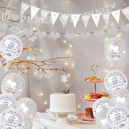 Pearl Wedding Anniversary Decorations Set, 30th Wedding Anniversary ...