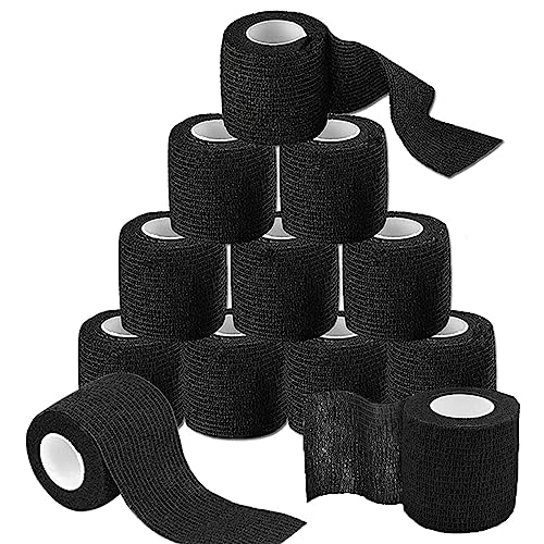 Grip-Tape-Wrap-Yuelong-12Pcs-Machine-Tape-Wrap-2in-x-5-Yards-Black-Self-Adhesive-Bandage-Wrap-Cover-for-Machine-Grip-Tube-Accessories-Sports-Tape Grip Tape Wrap Yuelong 12Pcs Machine Tape Wrap 2in x 5 Yards Black Self Adhesive Bandage Wrap Cover for Machine Grip Tube Accessories Sports Tape
