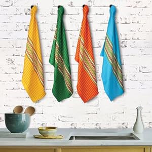 Urban Villa Salsa Stripe Kitchen Towels 100% Cotton Dish Towels for Kitchen Multi Color Highly Absorbent Multi-Purpose Waffle Dish Cloths for Cleaning Soft Hand Bar Towels 20x30 Inches (Set of 4) Urban Villa Salsa Stripe Kitchen Towels 100 Cotton Dish Towels for Kitchen Multi Color Highly Absorbent Multi Purpose Waffle Dish Cloths for Cleaning Soft Hand Bar Towels 20×30 Inches Set of 4