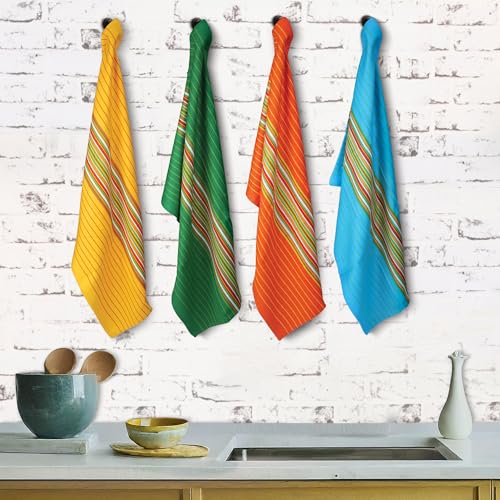 Urban-Villa-Salsa-Stripe-Kitchen-Towels-100-Cotton-Dish-Towels-for-Kitchen-Multi-Color-Highly-Absorbent-Multi-Purpose-Waffle-Dish-Cloths-for-Cleaning-Soft-Hand-Bar-Towels-20×30-Inches-Set-of-4 Urban Villa Salsa Stripe Kitchen Towels 100 Cotton Dish Towels for Kitchen Multi Color Highly Absorbent Multi Purpose Waffle Dish Cloths for Cleaning Soft Hand Bar Towels 20×30 Inches Set of 4