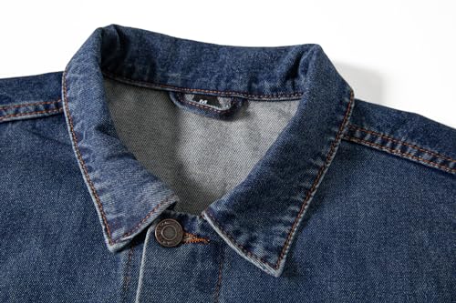 Image of voeeron Denim Jacket Men Durable Comfortable and High Performance Jean Jacket Men