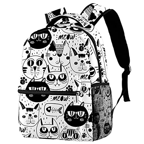Sac à dos de voyage enfant motif tête de chat - Bagage cabine mixte imperméable léger