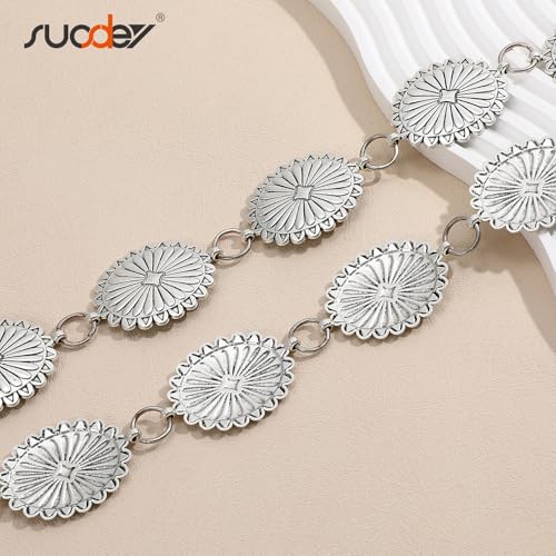 Image of SUOSDEY Metal Body Chain Women Belly Waist Chain Fashion Body Jewelry Link Belts, M: Fit for Waist up to 38 inches, Metal