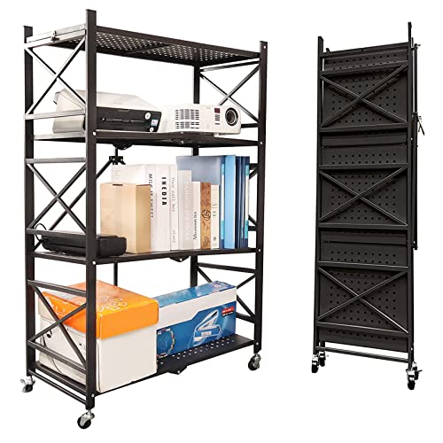 Étagère métallique pliable à roulettes pour optimiser les petits espaces - 2