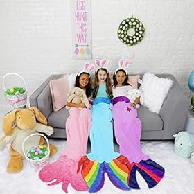 Blankie Tails Valentines Day Gift for My Little Pony Lovers | Double Sided Mermaid Tail Blanket, Perfect Valentines Day… 51a0joMxK L. SS280