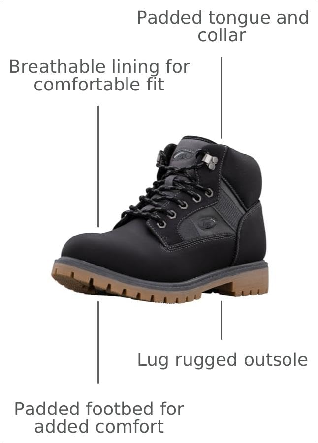 Lugz Men's Echo Classic Chukka Boot, Black/Charcoal/Gum, 7.5 M - image 3