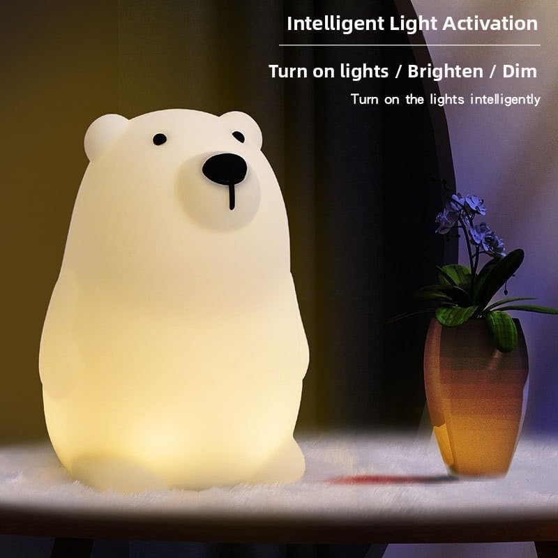 Luce notturna intelligente attivata dalla voce con caratteristiche AI, lampada con sensore touch RGB che cambia colore per la cameretta dei bambini, lampada da comodino wireless 11,5 x 10 cm (coniglio
