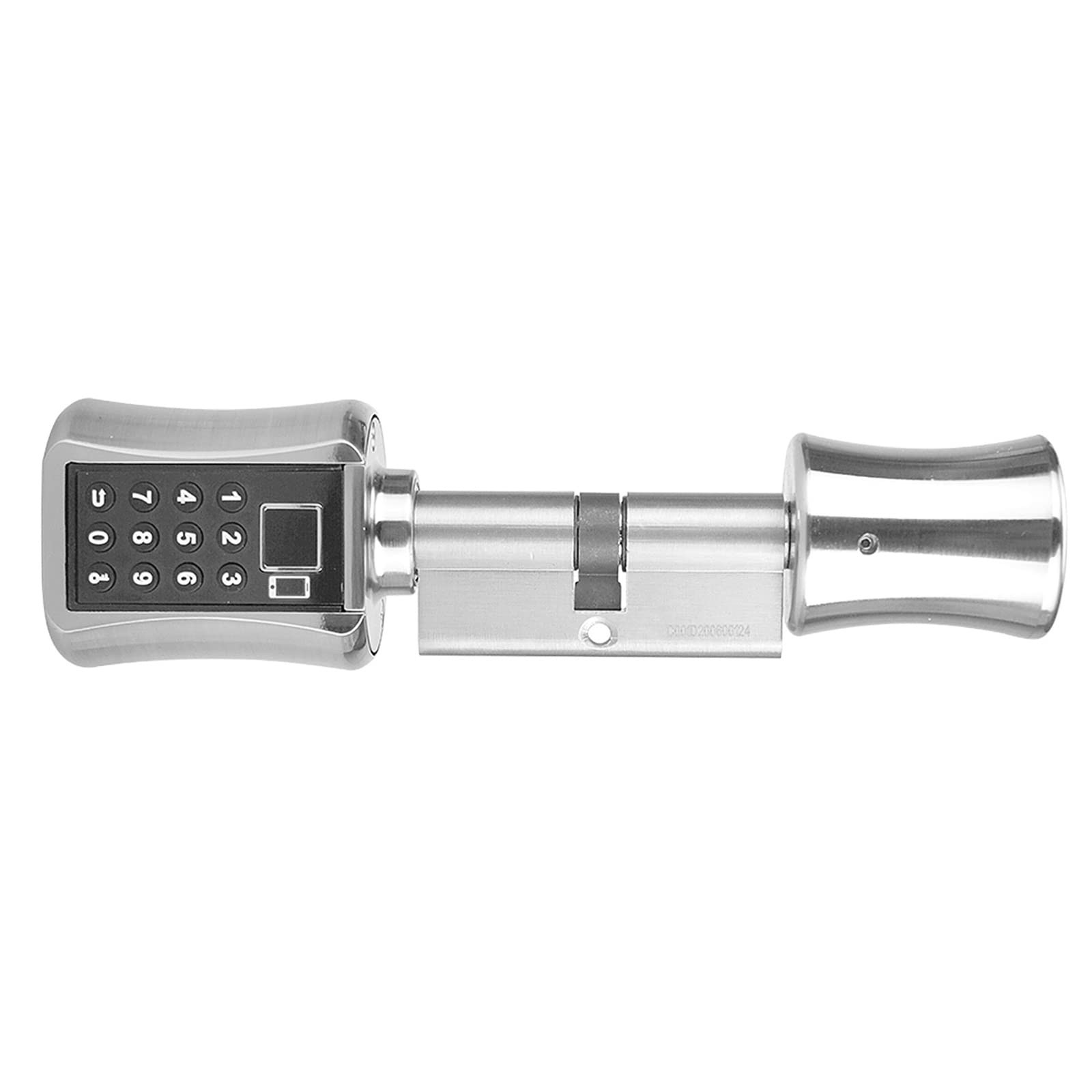Zamek Bębenkowy C001D-40/40, Elektroniczny Czytnik Linii Papilarnych Bez Kluczyka z aplikacją, BT, Hasło, Klucz, Zamek Zabezpieczający Przed kradzieżą do Drzwi Standardowych