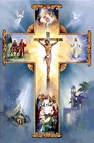 Jigsaw Puzzle 1000 Piece Adult Game Wooden Puzzle 3D DIY Cross Jesus Collectibles Art Scenery Animals Home Decorations Children Old People Couples