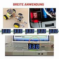YIXISI 5 Stück 0.28 Zoll Mini Digital Voltmeter, Messbereich DC 2.4V-30V Zwei-Draht Spannungsprüfer, Verpolungsschutz und Genaue Druckmessung (Blau) – Ansicht 5