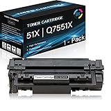 1 Pack 51X | Q7551X (Black) Compatible High Yield Toner Cartridge Replacement for HP Laser Jet P3005...
