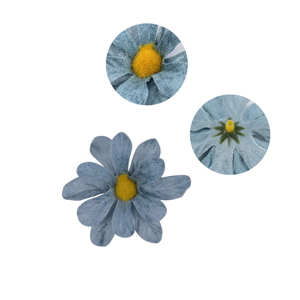 120 Fiori Artificiali Di Girasoli E Margherite - Teste Di Fiori In Seta Multicolore Con Stelo Corto, Per Decorazioni Fai Da Te