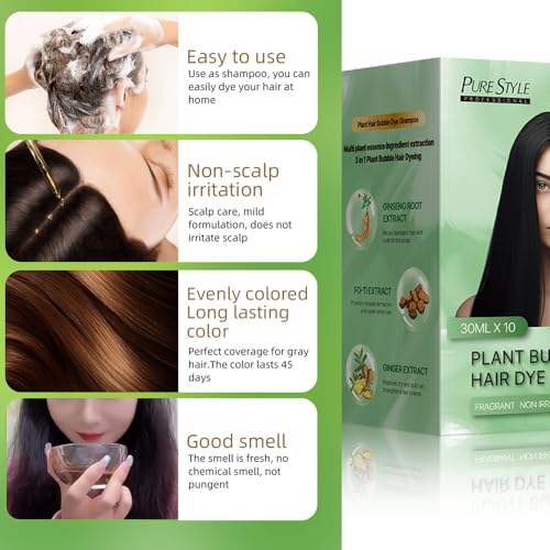 YSNSTYL PureStyle Bálsamo Tinte 3 en 1, Cobertura Canas Castaño 30ml x10 miniatura 3