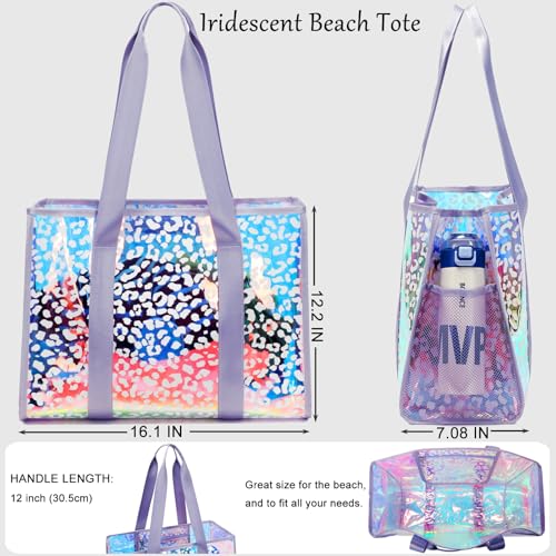 Image of JIANYA Beach Bag, Tip-Proof Waterproof Pool Bag Shoulder Bag with Pockets for Work, Travel, Gym, Beach & Pool