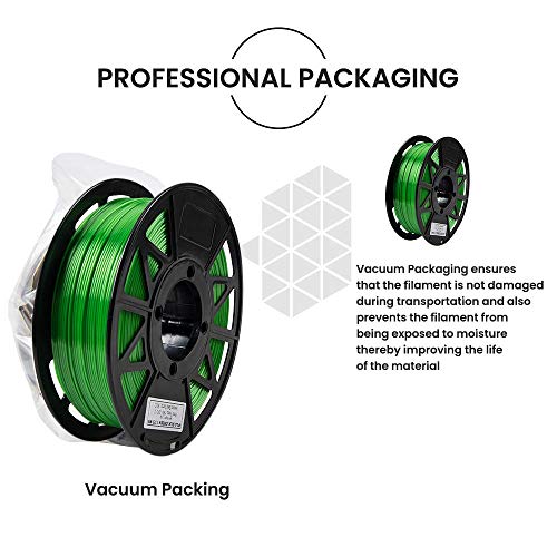 Image of Tesseract Premium PLA + 1.75mm 3D Printing Filament | Dimensional Accuracy + /- 0.03mm | Compatible with Most FDM Printers | 1 KG 3D Printer Filament - PLA Silk Green (Quantity 1)