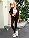 Marvmys Women's Velvet Velor Tracksuits Set Long Sleeve Two Piece Sets Zip Up Sweatshirt and Sweatpants with Pocket Brown L