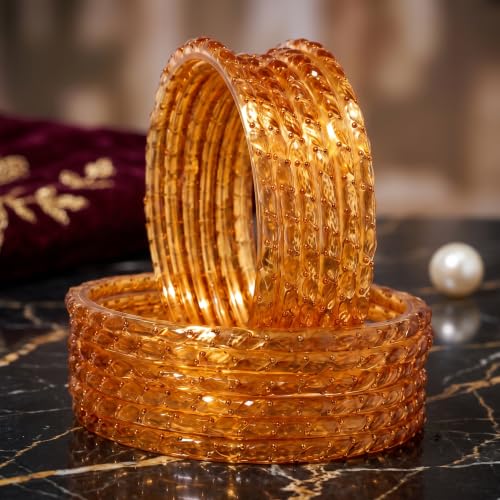 Image of Raindrop Crystal Glass Bangles, Pack of 12