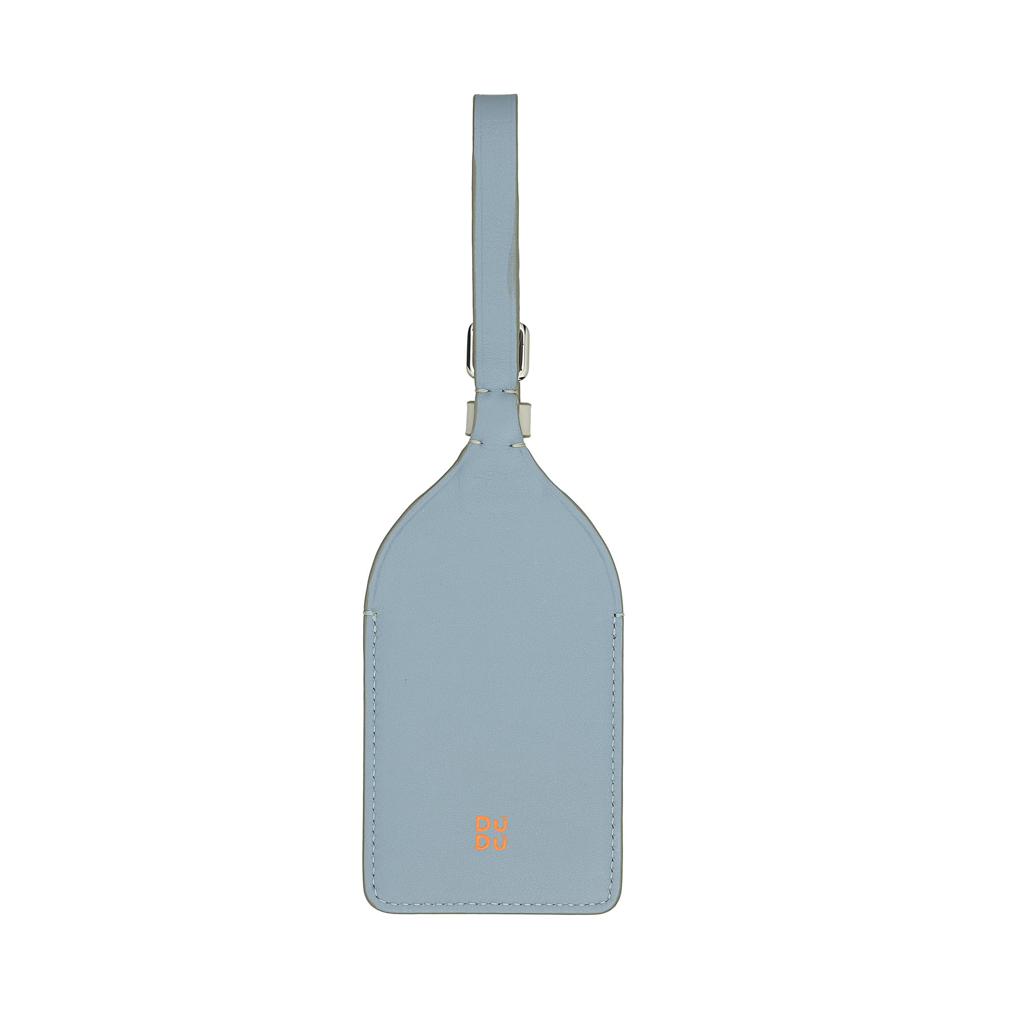 DUDU Etichetta Portanome, Tag per Valigia in Vera Pelle Apres Ski, Tag da Bagaglio da Viaggio, Targhetta Porta Indirizzo Anti Smarrimento Grigio perla