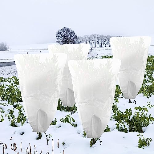 GIONAR 4 Pack Hivernage Plante,Housse Hivernage Plante,Voile Hivernage Plante Exterieur Housse de...