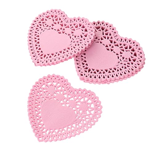 Alipis Heart Shaped Cake Base Paper 250pcs 4 Inch Parchment Paper Doilies Diy Decorations Random Color