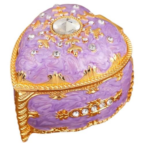 Morain Caja de presentación de joyas en forma de corazón, organizador interior de felpa para collares, elegante soporte para anillos de boda