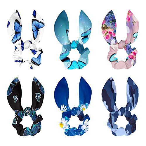 Chouchous pour cheveux bleus style camouflage pour sublimer vos queues de cheval au quotidien