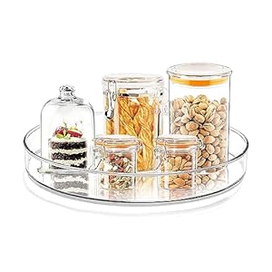 ERBO 2 stuks draaiplateau-organizer, keukenkoelkastorganizer, 360° koelkast, draaiplateau, kruidenhouder, draaibare organizer voor keuken, eetkamer, kast, dressoir