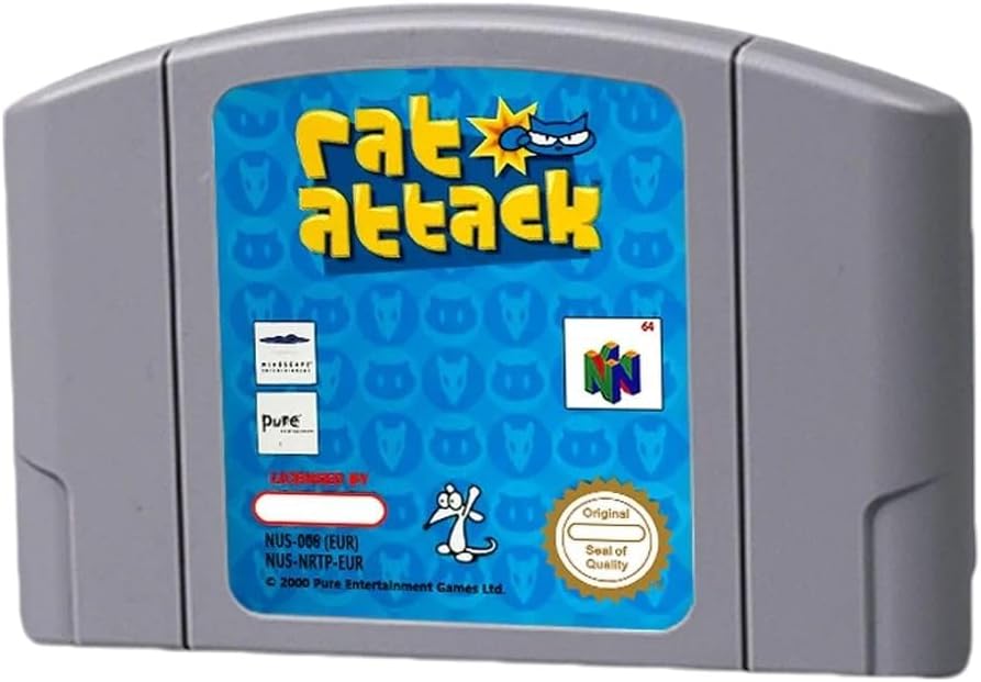 Rat Attack for 64 Bit Cartridge N64 EUR Version PAL Format Card