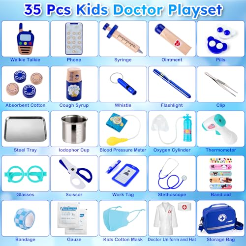 Image of EFO SHM Doctor Kit for Kids Ages 3+, 35 Pcs Pretend Play Toys
