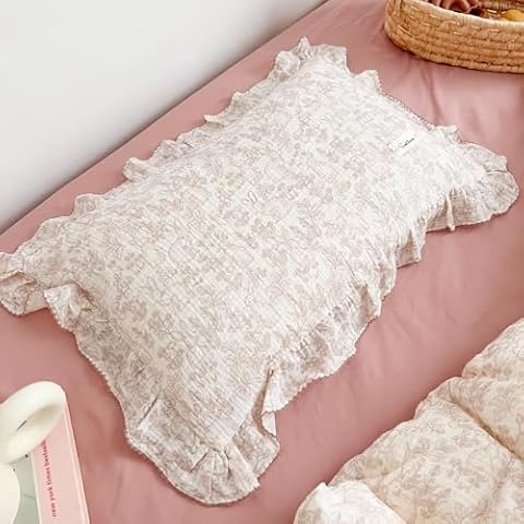 BuLuTu Muslin Cotton Pillowcase King Size Cover