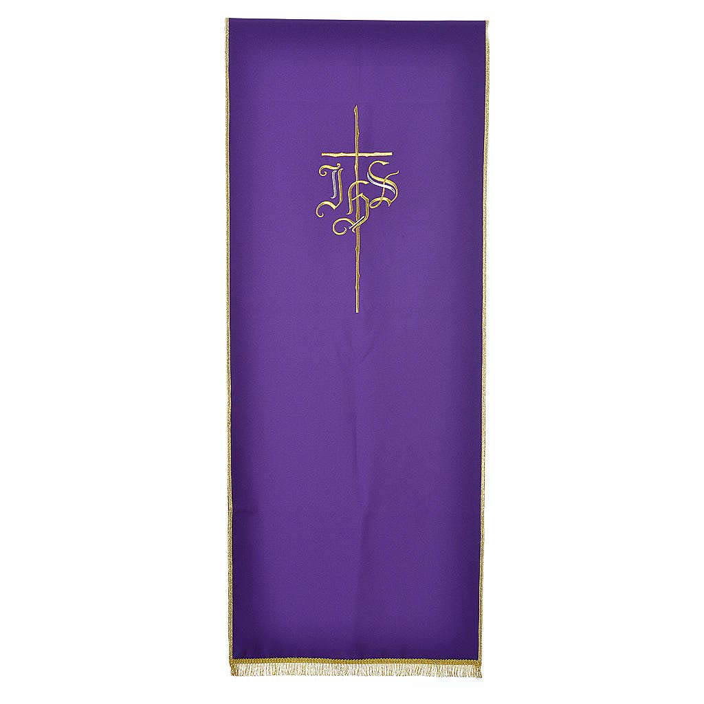 Holyart Voile de lutrin Croix IHS 100% Polyester, Rouge