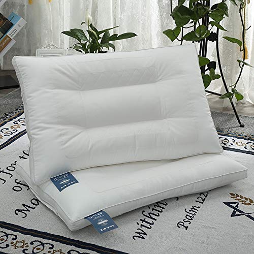 Oreiller de base hôtel mi-bas blanc en fibre élastique | Coussin confort 48x74 cm