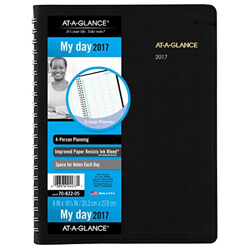 AT-A-GLANCE Daily Appointment Book / Planner 2017, 4 Person, Group Planner, 8 x 10-7/8
