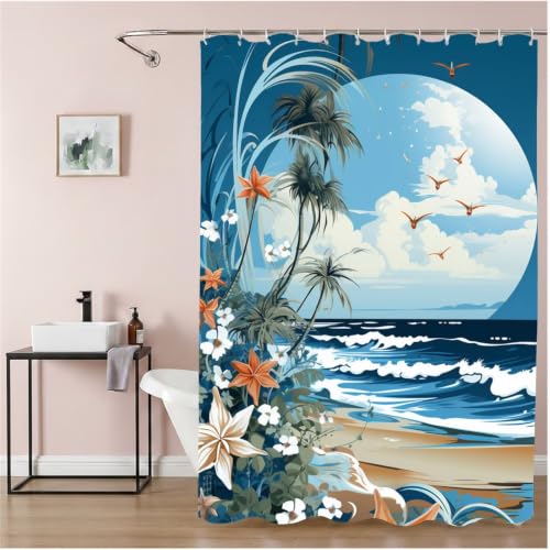 Rideau de douche polyester imperméable 160x200 lavable avec 12 crochets inclus