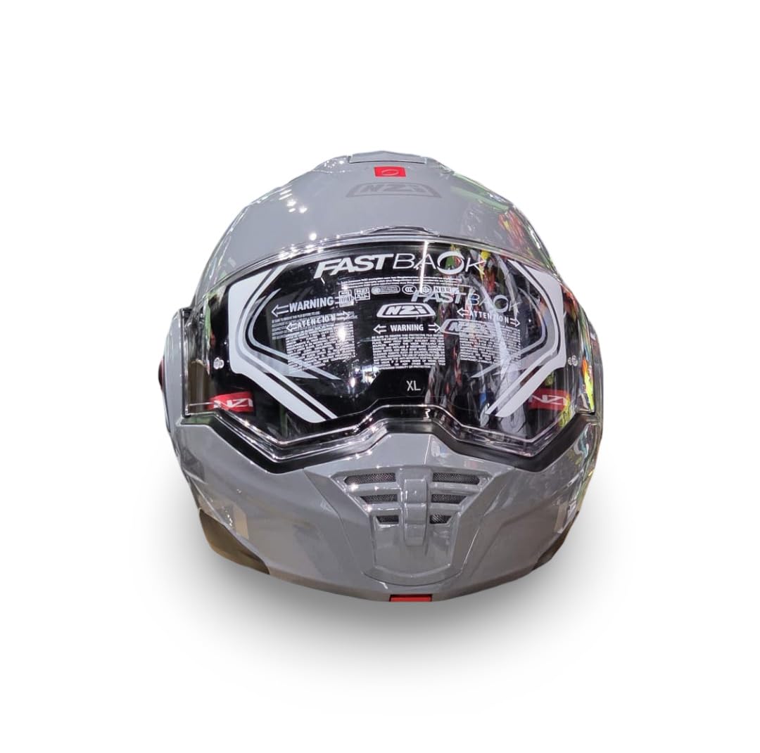 NZI Casco Modular NZI Fastback Duo 180º Nardo Grey Abatible con Visor Solar - Unisex Hombre y Mujer - Homologado P/J ECE 22.06 (XL)