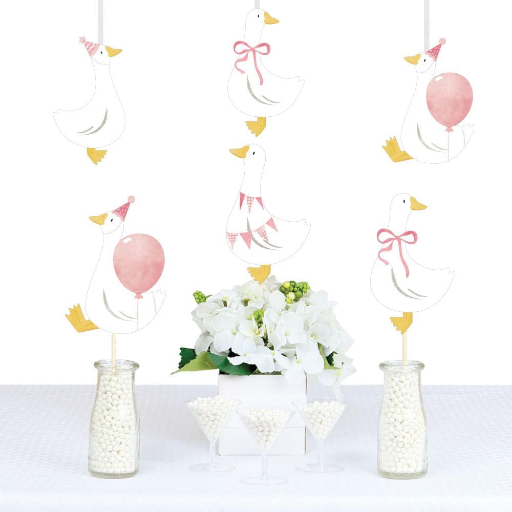 One Silly Goose Pink - Girl 1st Birthday Party Essentials - Set of 20