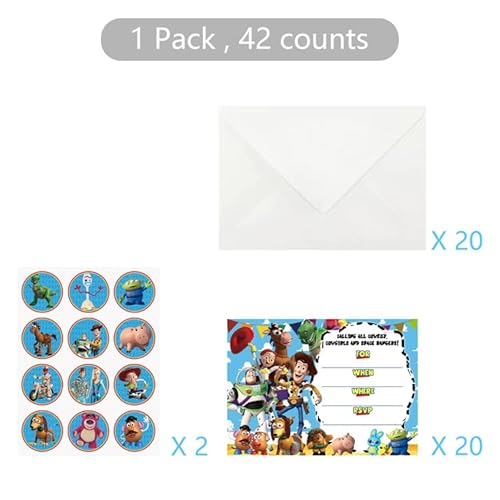 20 Toy Story Invitations Boy Invitation Cards Party Supplies Birthday Invites With Envelopes #TOP1