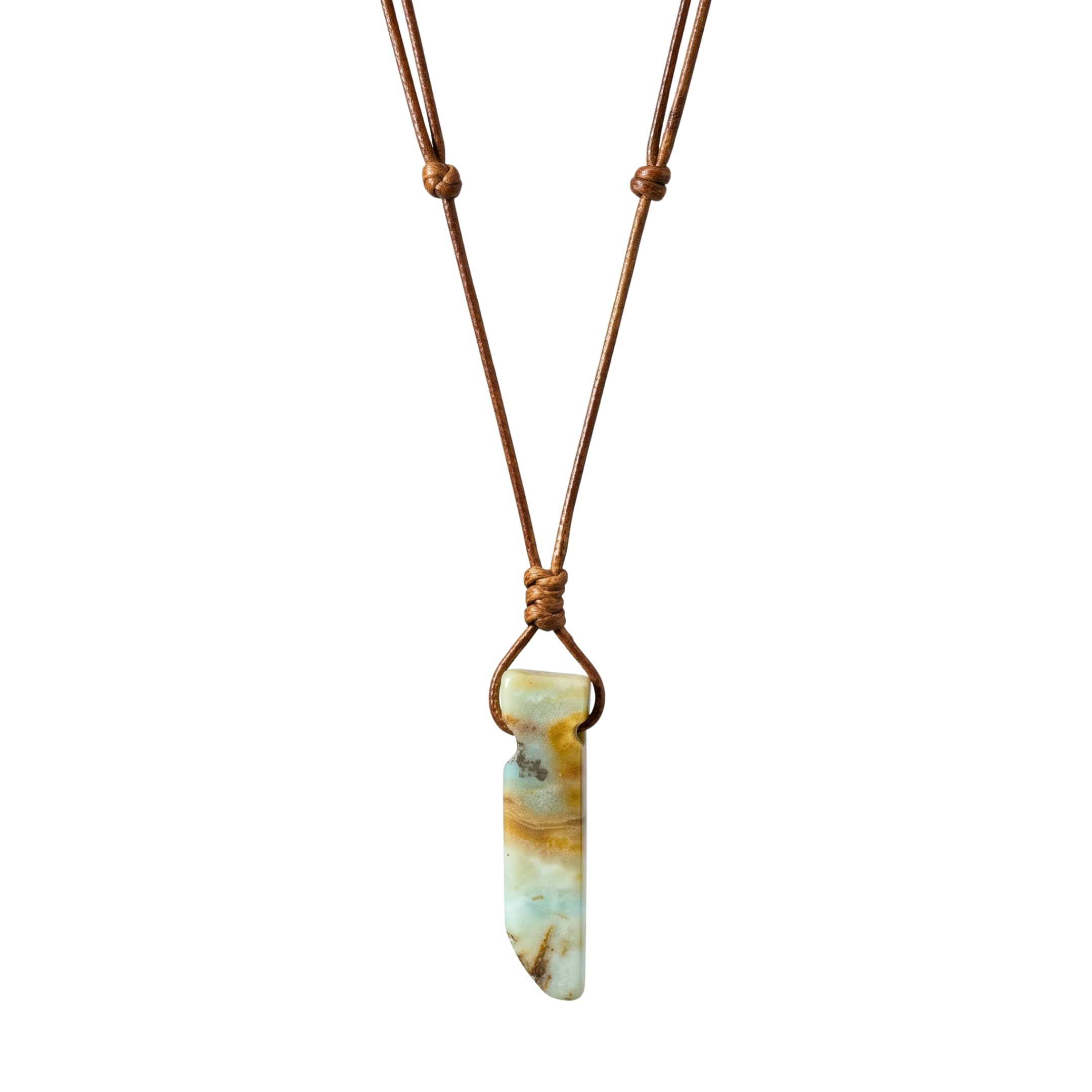 the men thing TERRA SHARD - Natural Crystal Unshaped Pendant with Adjustable Rope Chain for Men and Boys-picture-29