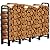 AMAGABELI GARDEN & HOME 5ft Firewood Log Rack Outdoor Log Holder for Fireplace Heavy Duty Wood Stacker for Patio Logs Pit Storage Steel Tubular Wood Pile Rack Tool Accessories Black