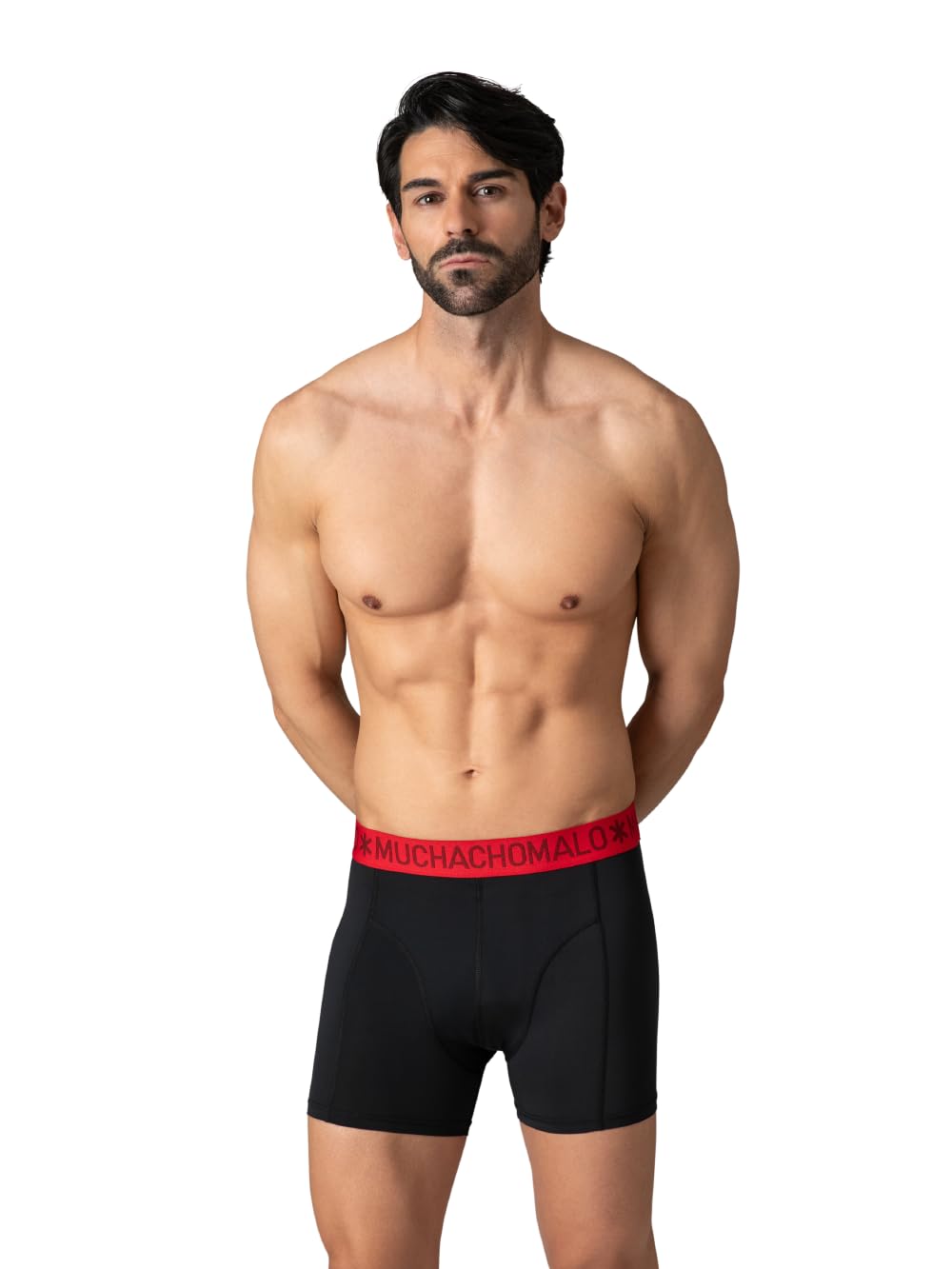 Muchachomalo Uomo Boxer 6-Pack, Tinta Unita, Microfibra, Fascia Elastica