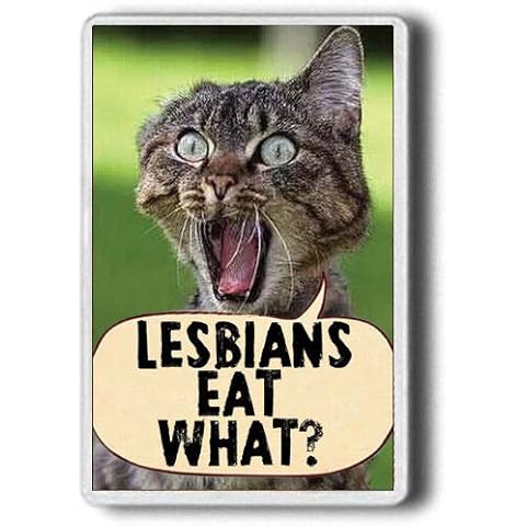 LESBIANS EAT WHAT! FUNNY FRIDGE MAGNET! Novelty Magnet Jumbo size Cover